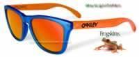 Oakley Frogskins BlackLight Blue - Orange /Fire Iridium (24-285)